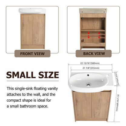 23" Freestanding Bathroom Vanity with Sink, Soft Close Doors - DREAM YOUR HOUSE