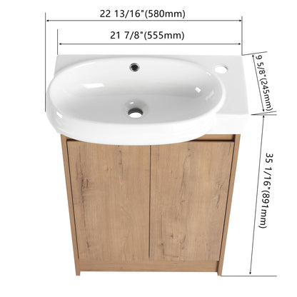 23" Freestanding Bathroom Vanity with Sink, Soft Close Doors - DREAM YOUR HOUSE