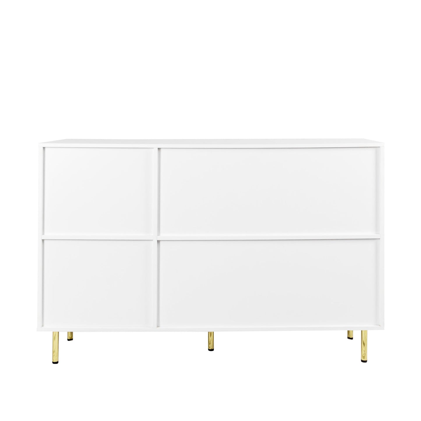 3 - Door Large Storage Sideboard with Gold Handles for Kitchen, Dining Room and Living Room.55.12" W Accent White Buffet Cabinet, Coffee Bar Sideboard Cabinet with 3 doors (White) - DREAM YOUR HOUSE