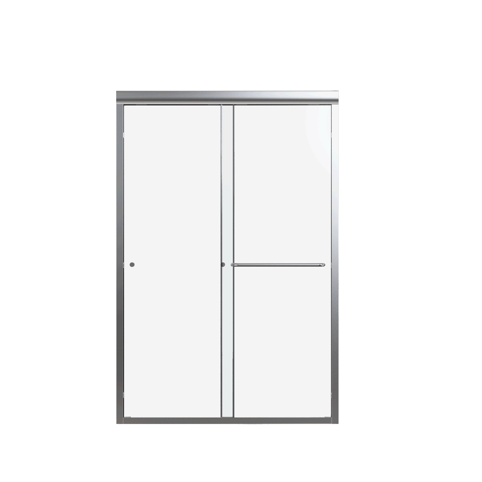 44" - 48"W*72" H Semi - Frameless Double Sliding Shower Door, Bypass Shower Door, 1/4" (6mm) Thick SGCC Tempered Glass Door, Chrome - DREAM YOUR HOUSE