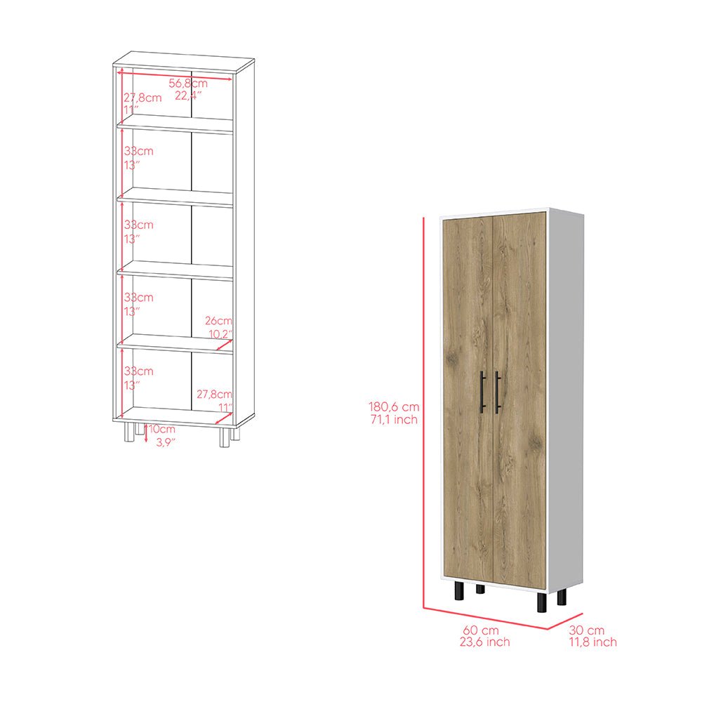 Arlington 2 Piece Kitchen Set, White / Light Oak - DREAM YOUR HOUSE