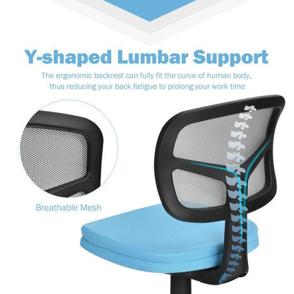 Armless Computer Chair with Height Adjustment and Breathable Mesh for Home Office - DREAM YOUR HOUSE