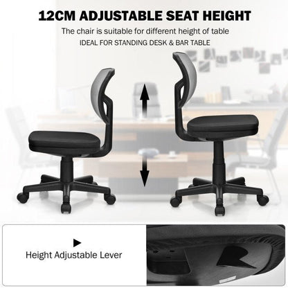 Armless Computer Chair with Height Adjustment and Breathable Mesh for Home Office - DREAM YOUR HOUSE