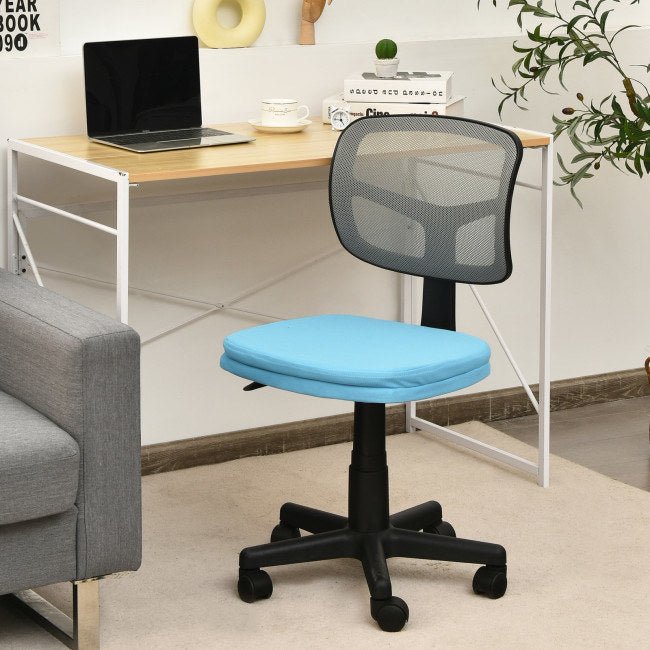 Armless Computer Chair with Height Adjustment and Breathable Mesh for Home Office - DREAM YOUR HOUSE