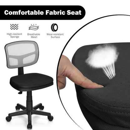 Armless Computer Chair with Height Adjustment and Breathable Mesh for Home Office - DREAM YOUR HOUSE