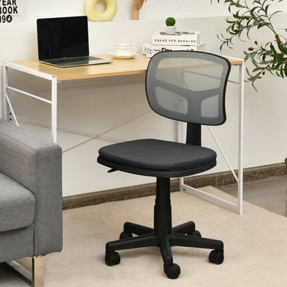 Armless Computer Chair with Height Adjustment and Breathable Mesh for Home Office - DREAM YOUR HOUSE