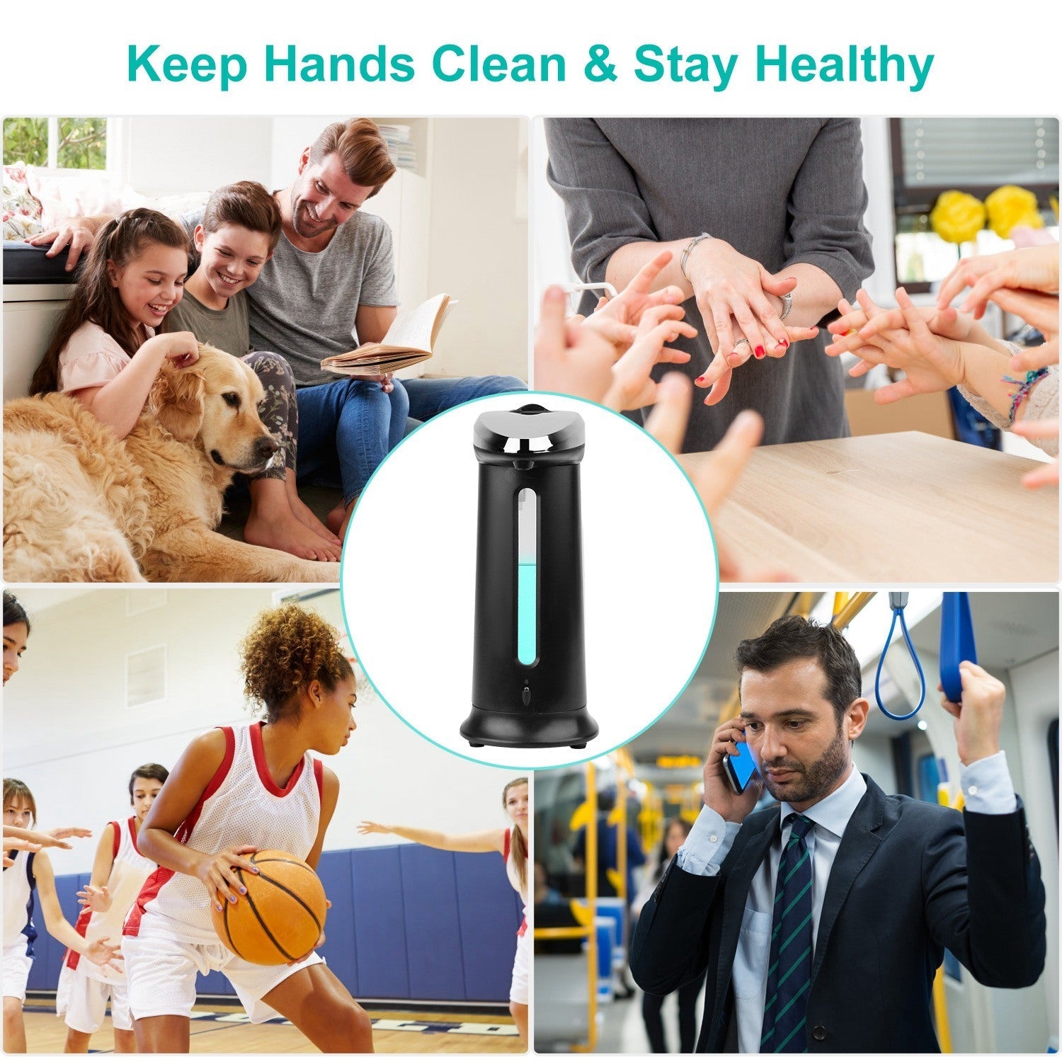 Automatic Soap Dispenser 16.9OZ Anti - slip Sensor Refillable Hand Gel Desktop Dispenser 2 Drop Volume Adjustment - DREAM YOUR HOUSE