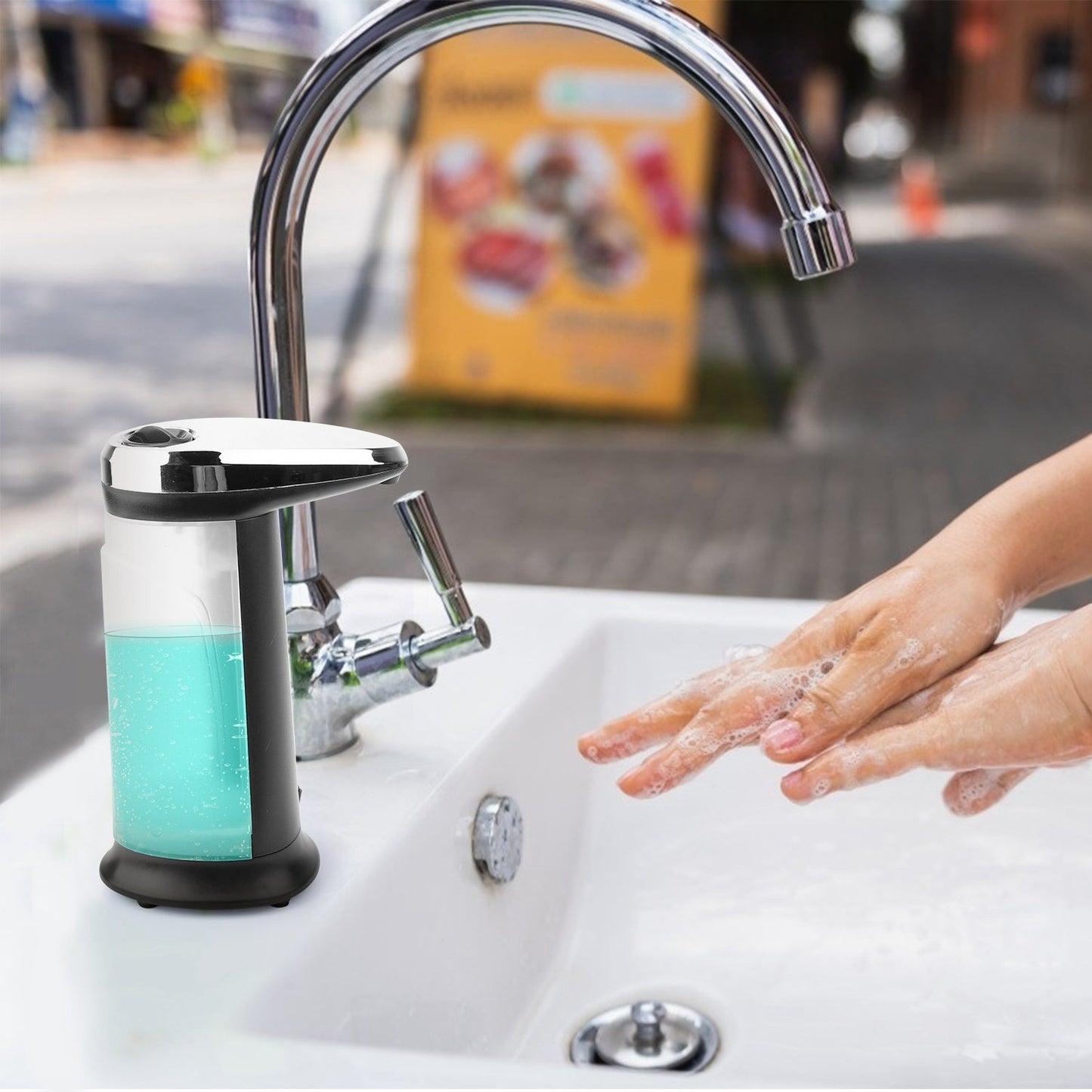 Automatic Soap Dispenser 16.9OZ Anti - slip Sensor Refillable Hand Gel Desktop Dispenser 2 Drop Volume Adjustment - DREAM YOUR HOUSE