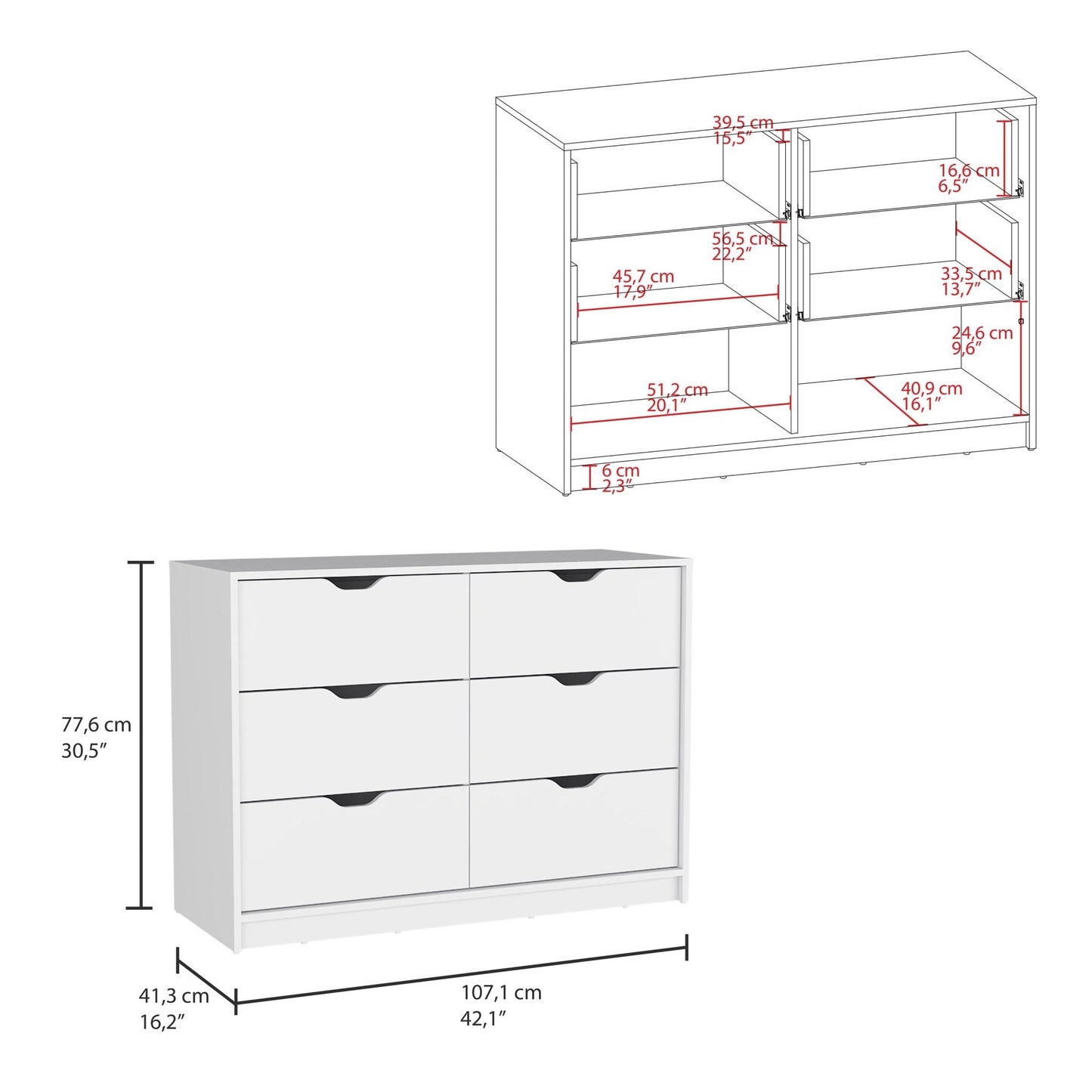 Bennett 2 Piece Bedroom Set, White - DREAM YOUR HOUSE