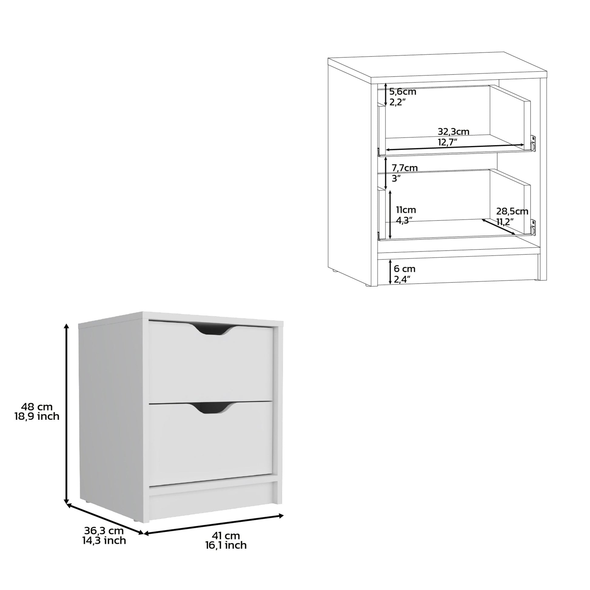 Bennett 2 Piece Bedroom Set, White - DREAM YOUR HOUSE