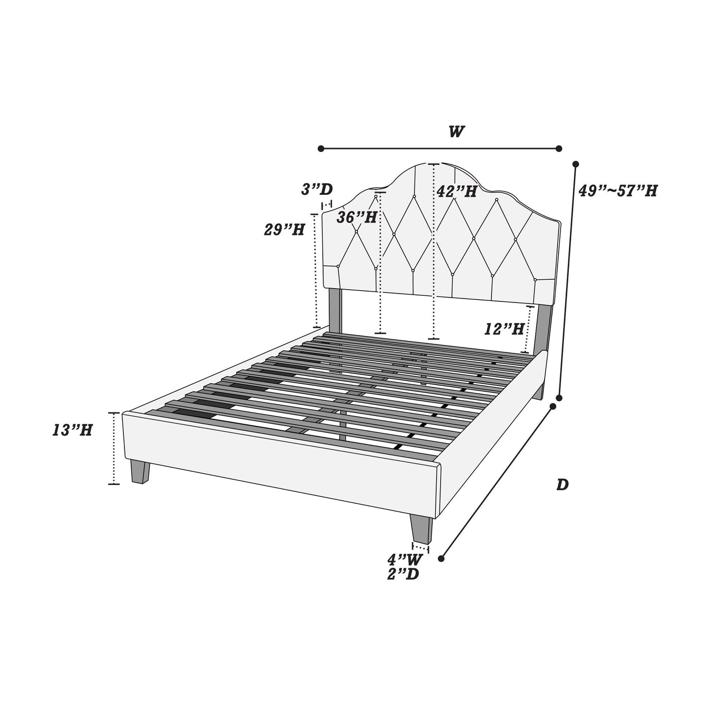 Contemporary 1pc Full Size Bed Adjustable HB Light Brown Polyfiber Tufted Upholstered Wooden Bedframe Bedroom Furniture - DREAM YOUR HOUSE