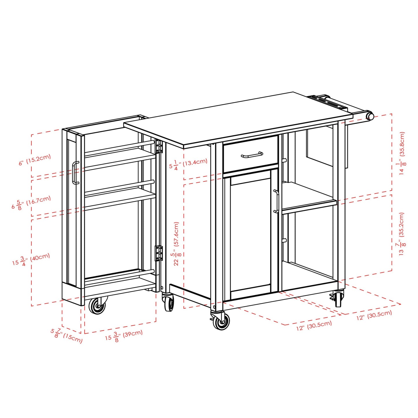 Douglas Utility Kitchen Cart; Natural - DREAM YOUR HOUSE