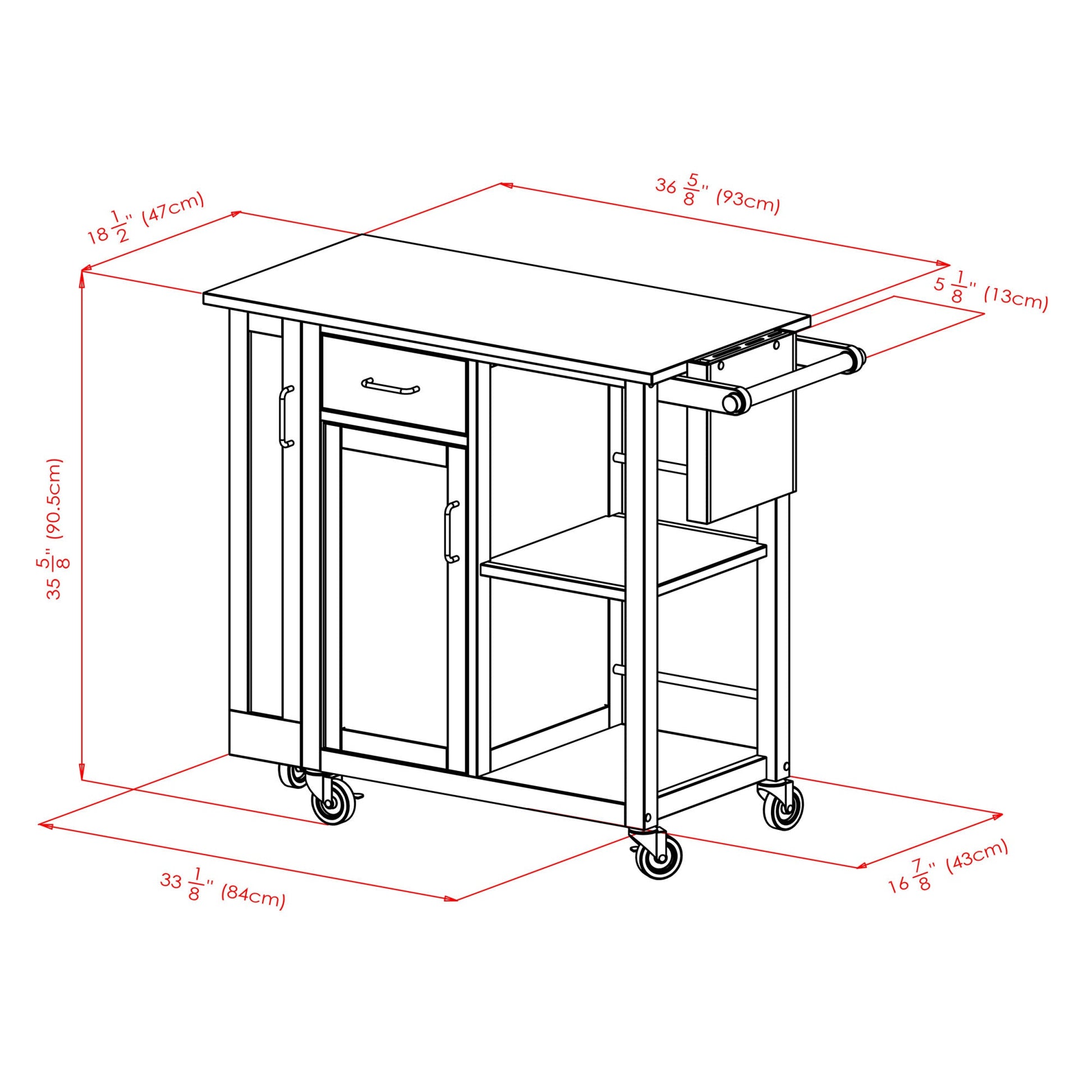 Douglas Utility Kitchen Cart; Natural - DREAM YOUR HOUSE