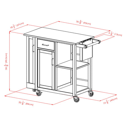 Douglas Utility Kitchen Cart; Natural - DREAM YOUR HOUSE