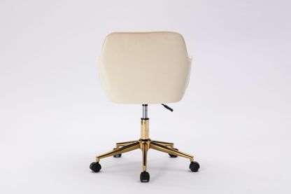 Luxurious Modern Velvet Office Chair with Gold Accents