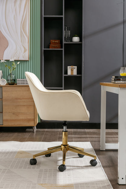 Luxurious Modern Velvet Office Chair with Gold Accents