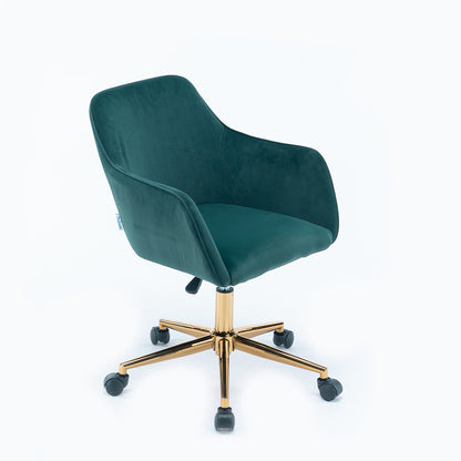 Luxurious Modern Velvet Office Chair with Gold Accents