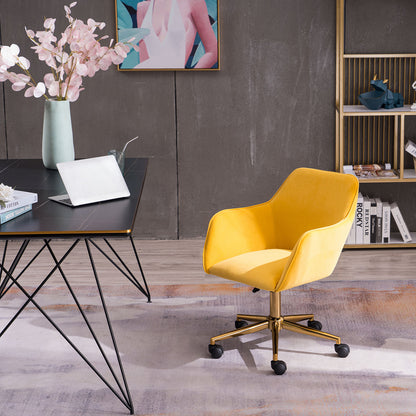 Luxurious Modern Velvet Office Chair with Gold Accents