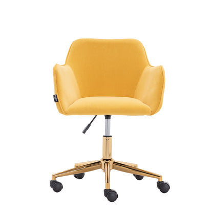 Luxurious Modern Velvet Office Chair with Gold Accents