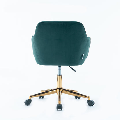 Luxurious Modern Velvet Office Chair with Gold Accents