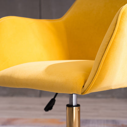 Luxurious Modern Velvet Office Chair with Gold Accents