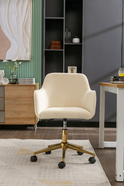 Luxurious Modern Velvet Office Chair with Gold Accents