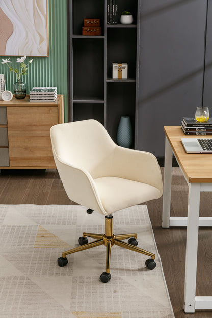 Luxurious Modern Velvet Office Chair with Gold Accents