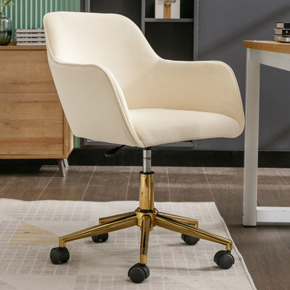 Luxurious Modern Velvet Office Chair with Gold Accents