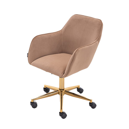 Luxurious Modern Velvet Office Chair with Gold Accents