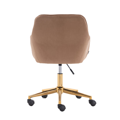 Luxurious Modern Velvet Office Chair with Gold Accents