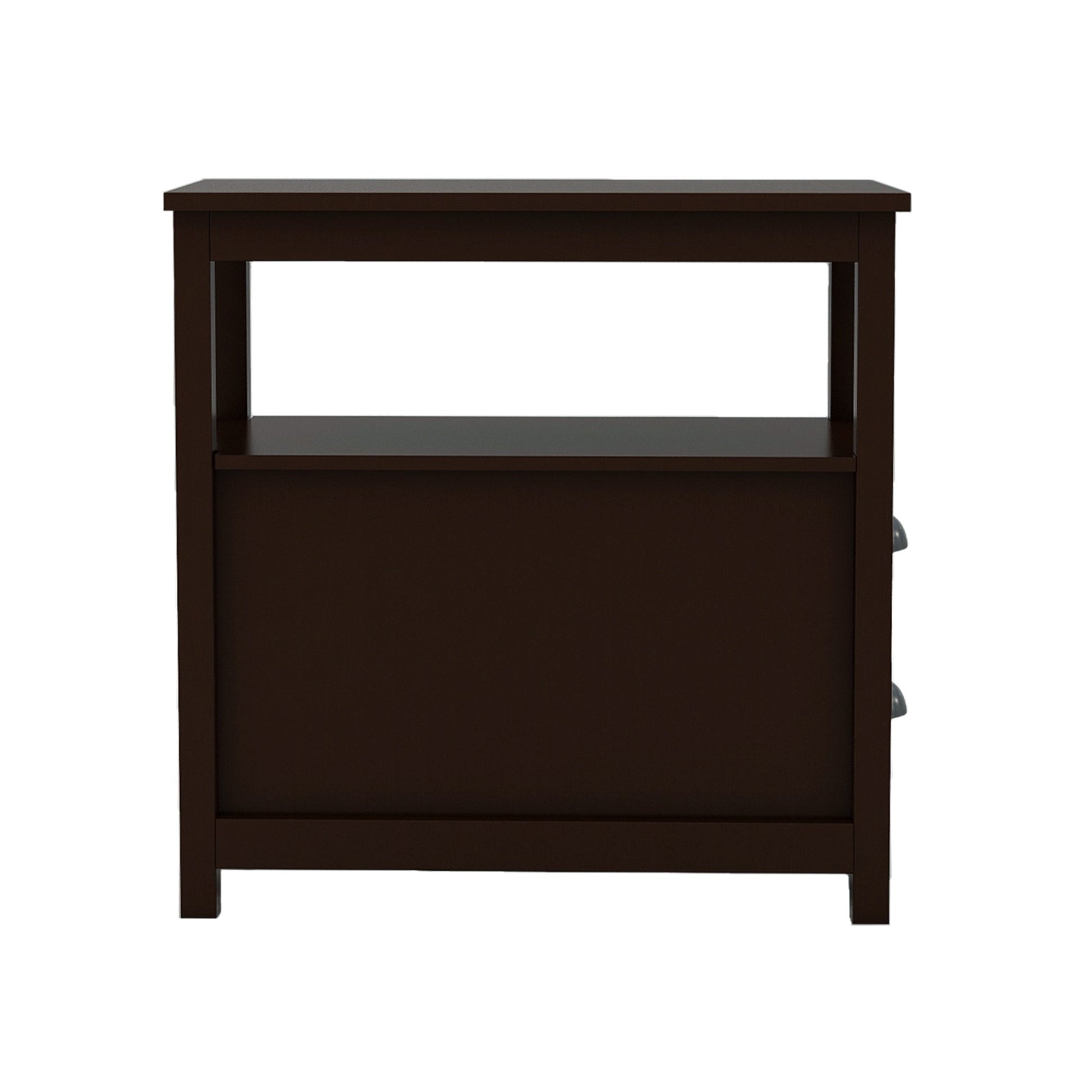 End Table Narrow Nightstand With Two Drawers And Open Shelf - DREAM YOUR HOUSE