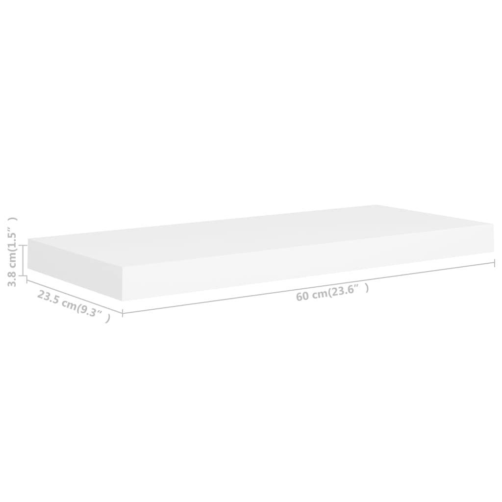 Floating Wall Shelf White 23.6"x9.3"x1.5" MDF - DREAM YOUR HOUSE