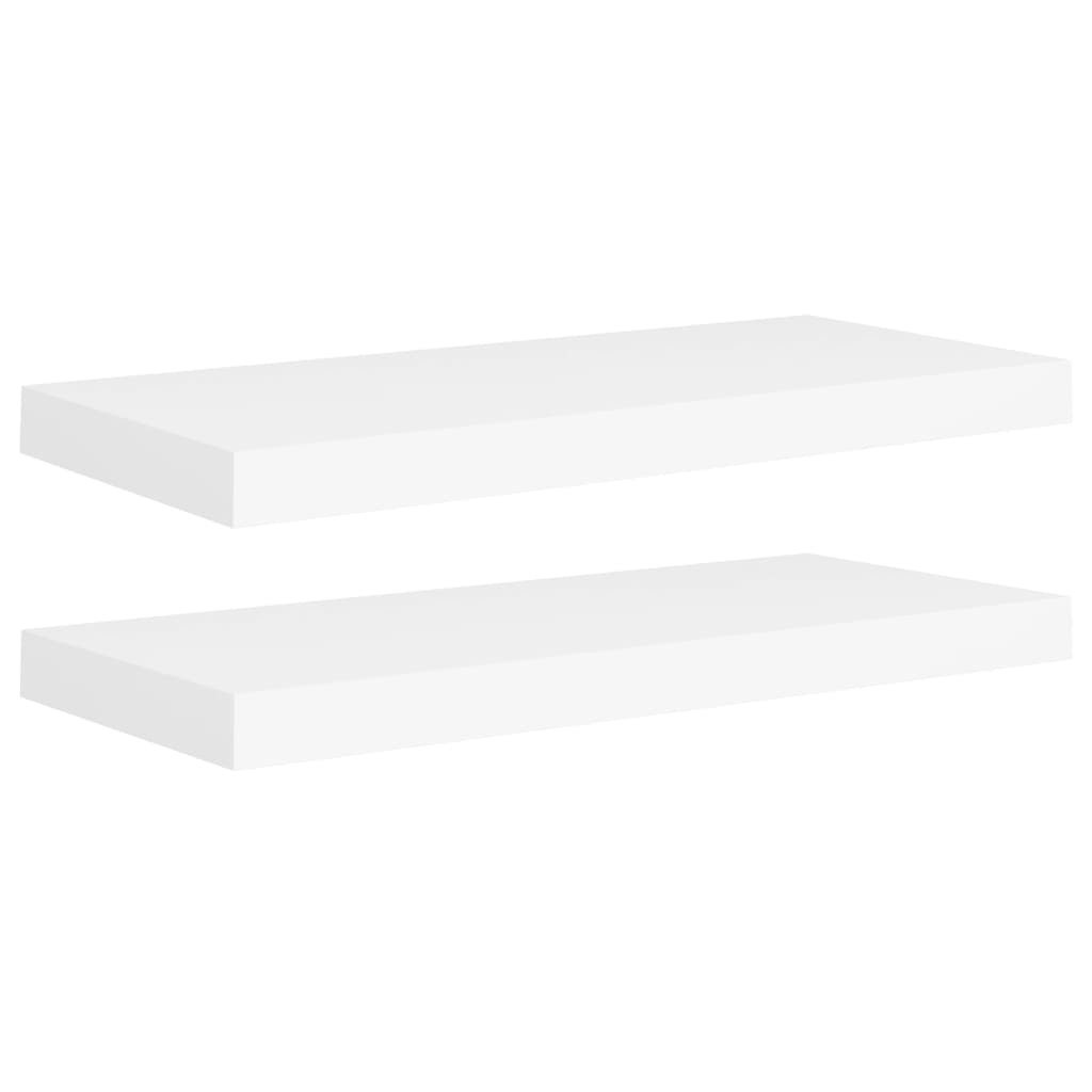 Floating Wall Shelves 2 pcs White 23.6"x9.3"x1.5" MDF - DREAM YOUR HOUSE