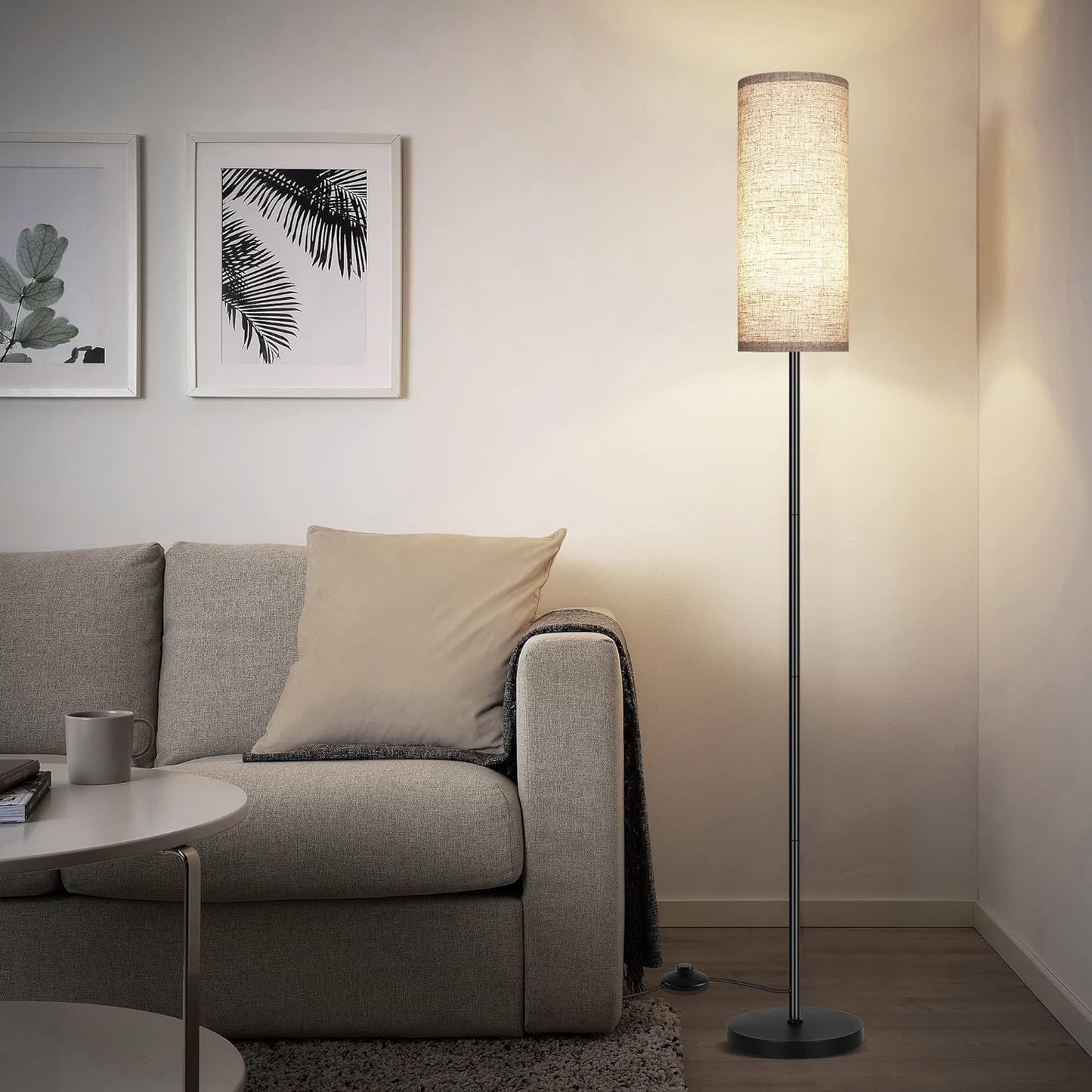 Floor Lamp for Living Room, Modern Standing Lamps with Lampshade, Minimalist Tall Lamp with Foot Switch for Living Room, Bedroom, Kids Room, Office(Bulb Not Included) - DREAM YOUR HOUSE