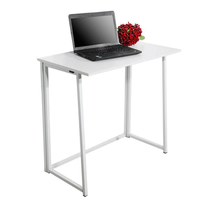 Folding Computer Desk for Small Spaces, Space - Saving Home Office Desk, Foldable Computer Table, Laptop Table, Writing Desk, Compact Study Reading Table (White) RT - DREAM YOUR HOUSE