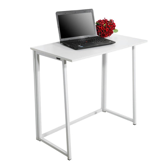 Folding Computer Desk for Small Spaces, Space - Saving Home Office Desk, Foldable Computer Table, Laptop Table, Writing Desk, Compact Study Reading Table (White) RT - DREAM YOUR HOUSE