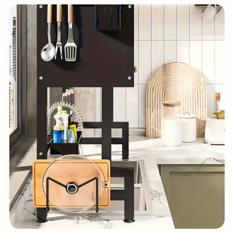 Home with cabinet door kitchen storage rack sink dish tray storage rack Multi - function counter top drain rack - DREAM YOUR HOUSE