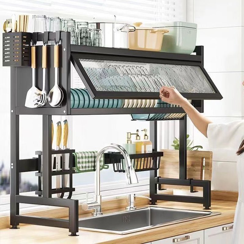 Home with cabinet door kitchen storage rack sink dish tray storage rack Multi - function counter top drain rack - DREAM YOUR HOUSE