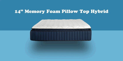 KING SIZE - Opulence 14" Plush Pillow - Top Memory Foam Edge Support Pocket Spring Premium Hybrid Mattress - DREAM YOUR HOUSE