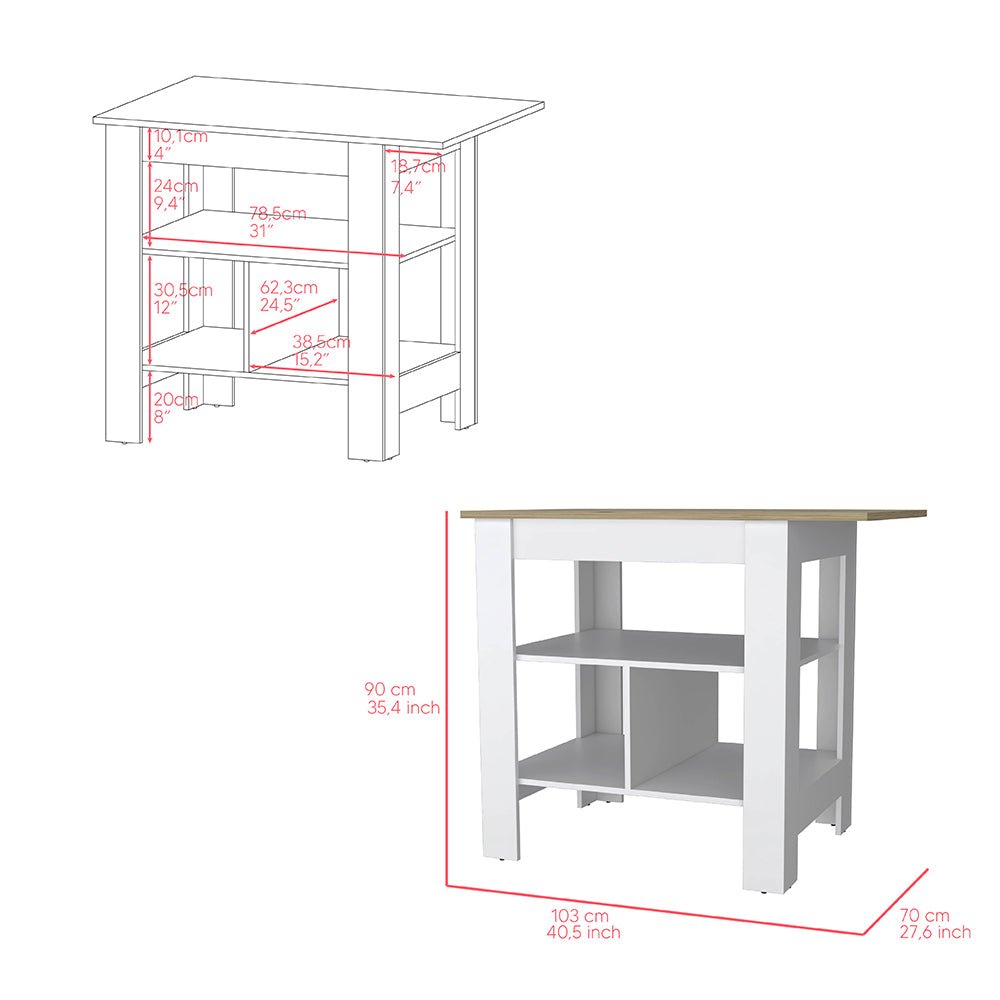 Kitchen Island, Pompeya, White - DREAM YOUR HOUSE