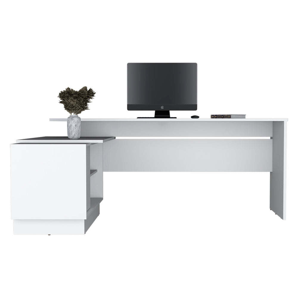 L - Shaped Desk Farrell, Office, White - DREAM YOUR HOUSE