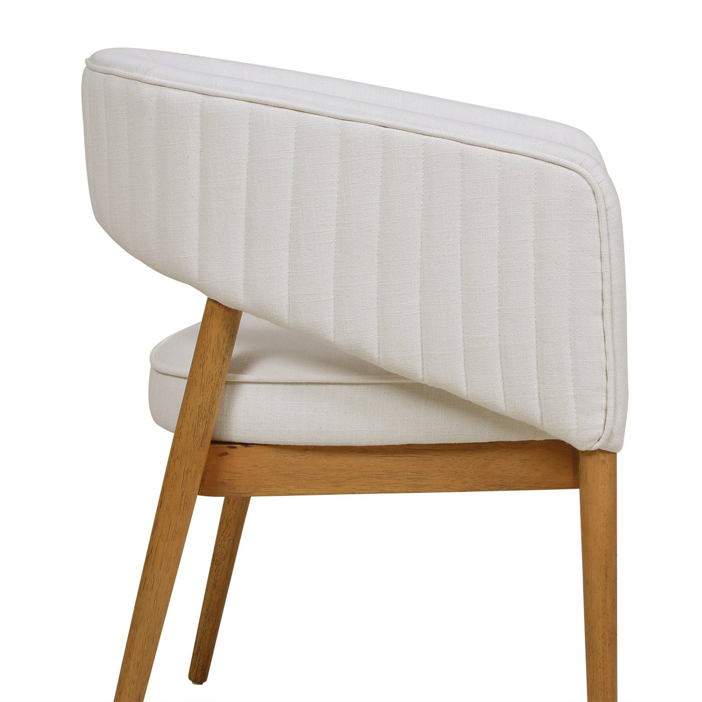 Mirah Modern Open Barrel Dining Chair, Eggshell White Linen - DREAM YOUR HOUSE