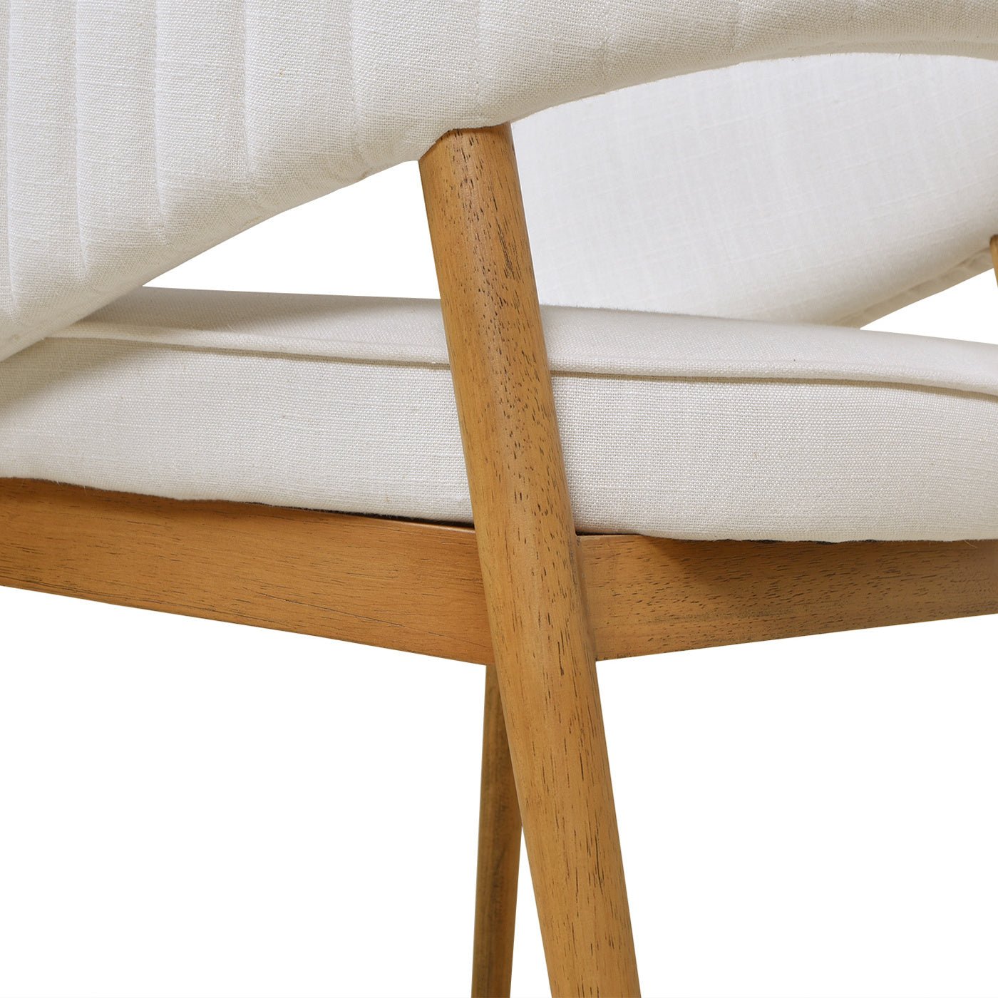 Mirah Modern Open Barrel Dining Chair, Eggshell White Linen - DREAM YOUR HOUSE