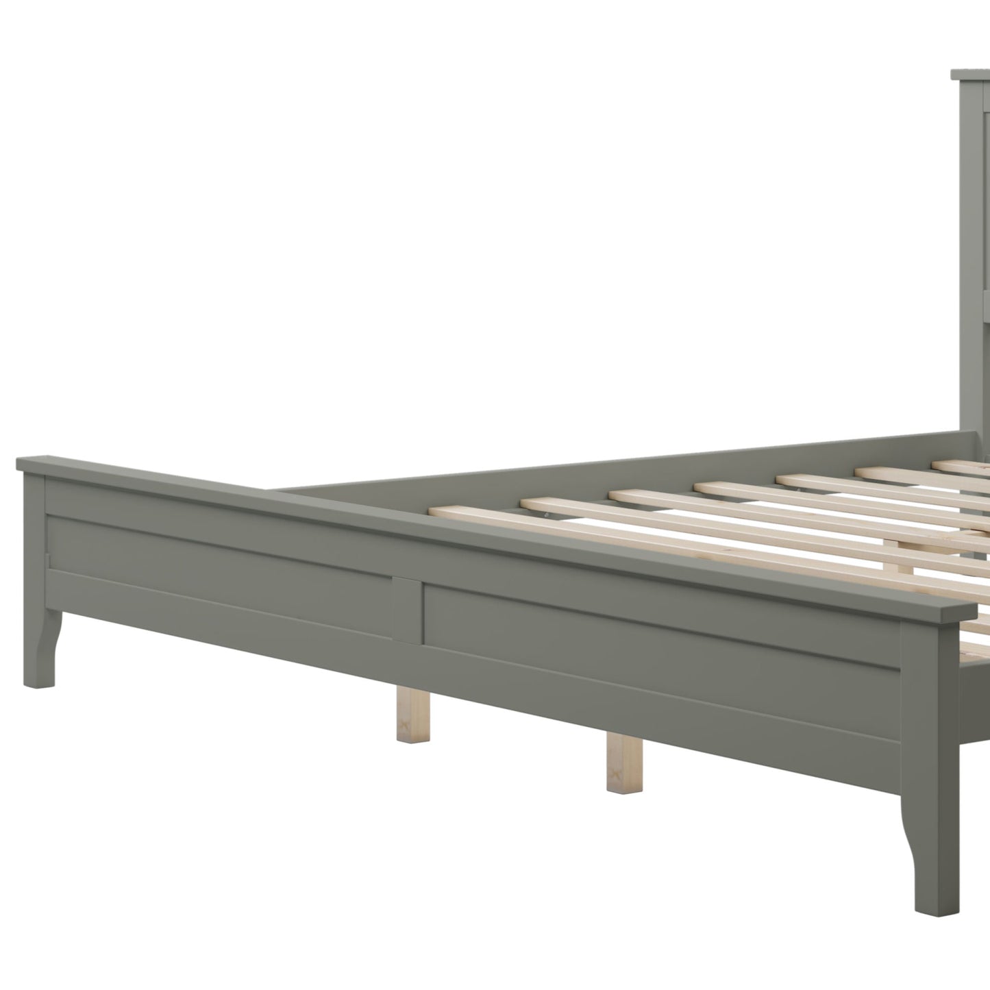 Modern Gray Solid Wood King Platform Bed - DREAM YOUR HOUSE