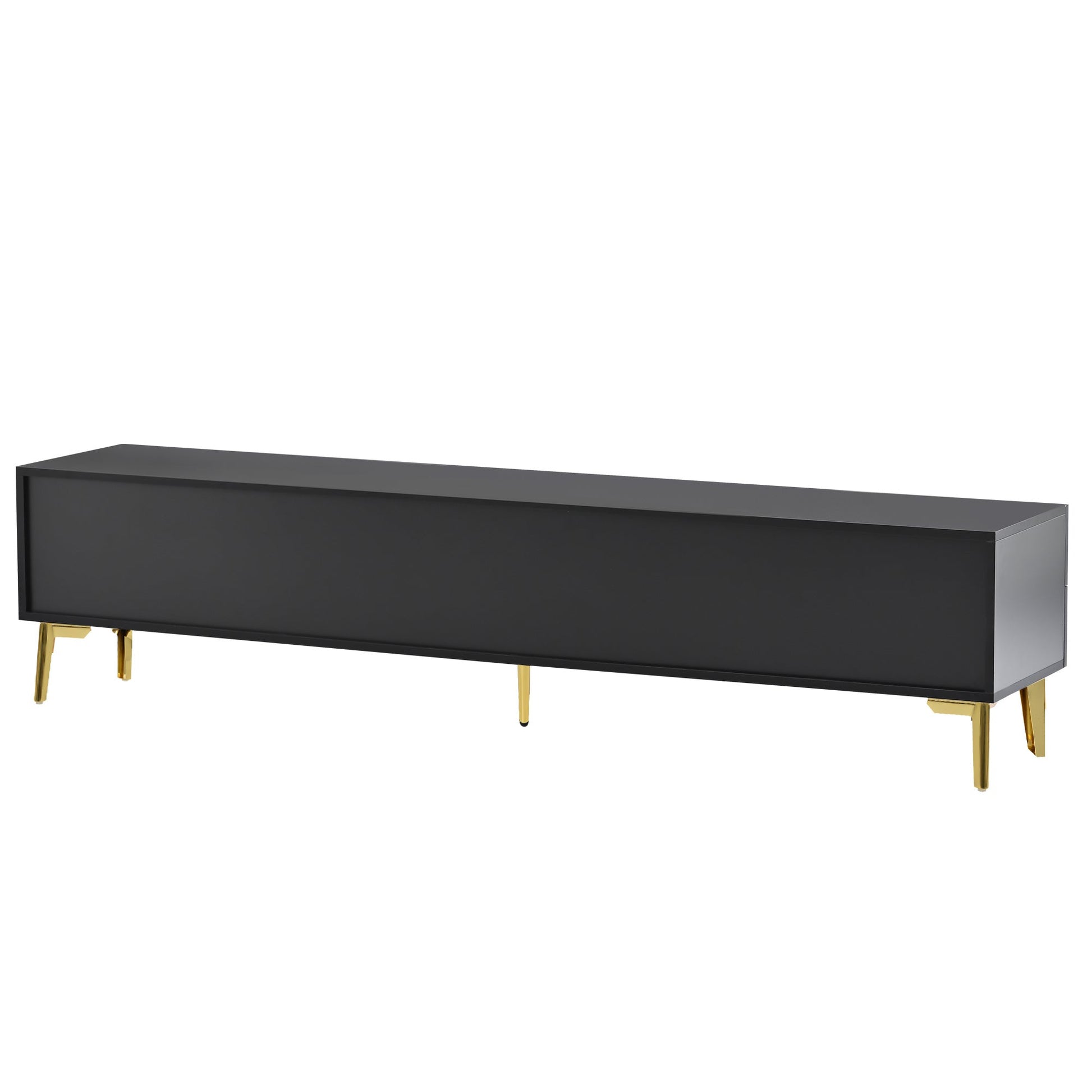 Modern TV Stand with 5 Champagne legs - Durable, stylish, spacious, versatile storage TVS up to 77\" - DREAM YOUR HOUSE