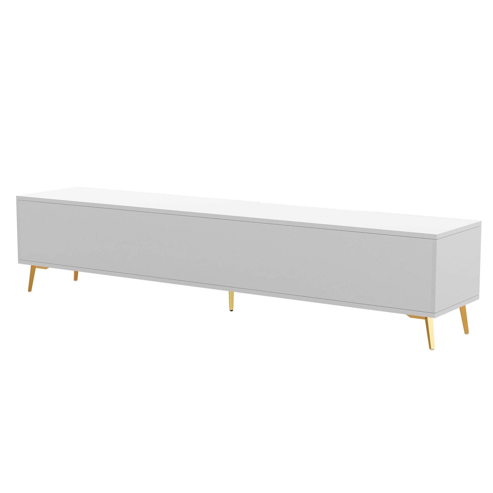 Modern TV Stand with 5 Champagne legs - Durable, stylish, spacious, versatile storage TVS up to 77\" - DREAM YOUR HOUSE