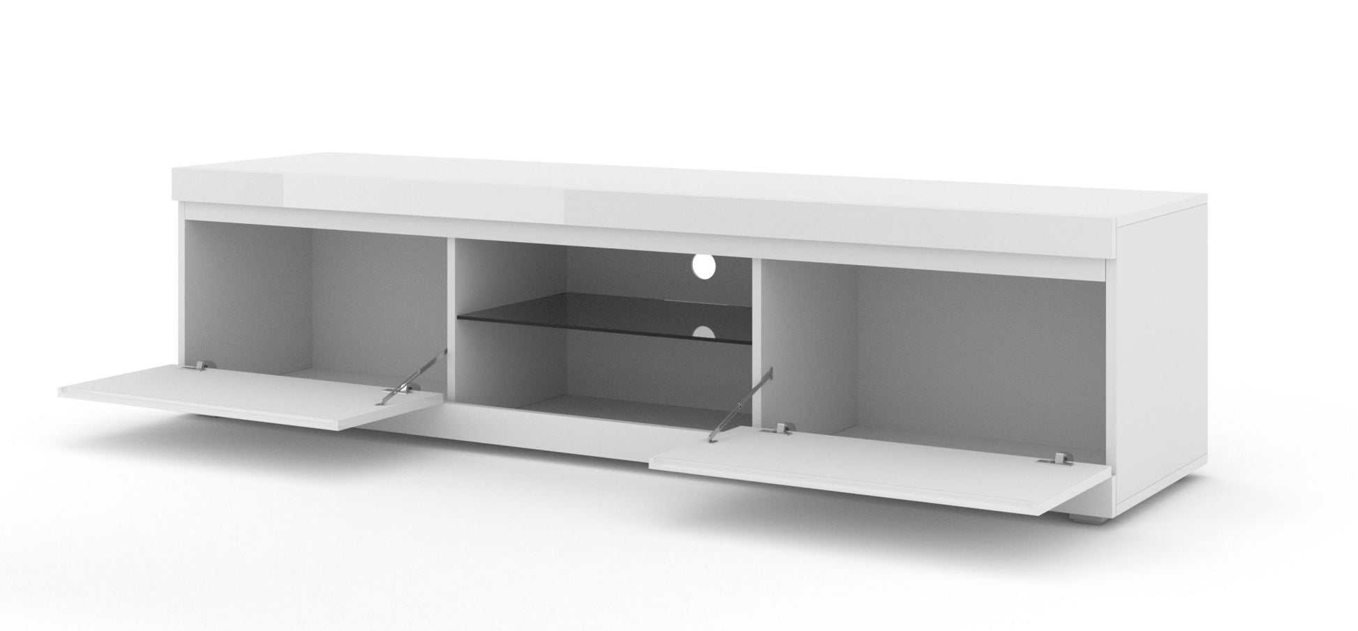 NET 180 TV STAND / 70,87 in white matt / white gloss - DREAM YOUR HOUSE