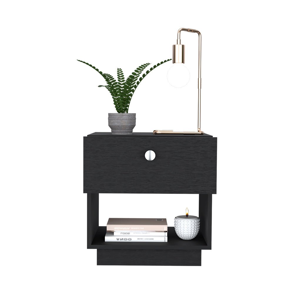 Nightstand Viliigili , One Drawer - Black - DREAM YOUR HOUSE