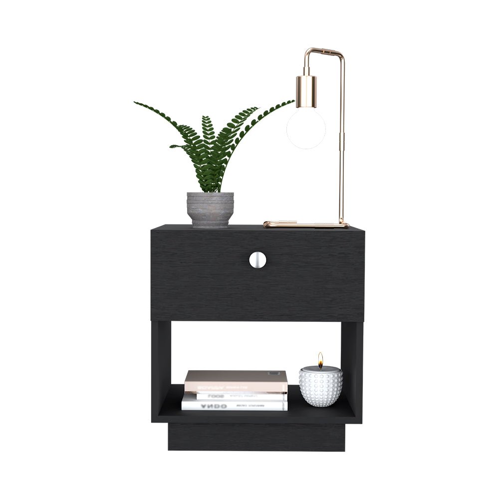 Nightstand Viliigili , One Drawer - Black - DREAM YOUR HOUSE