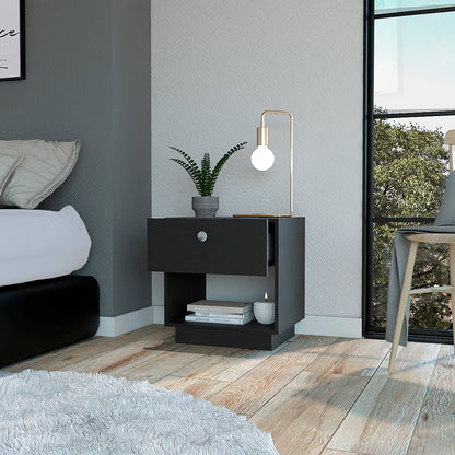 Nightstand Viliigili , One Drawer - Black - DREAM YOUR HOUSE